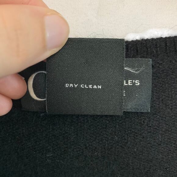 C By Bloomingdale's 100% Cashmere Embellished Long Sleeve Sweater Sz L Black - Picture 5 of 5